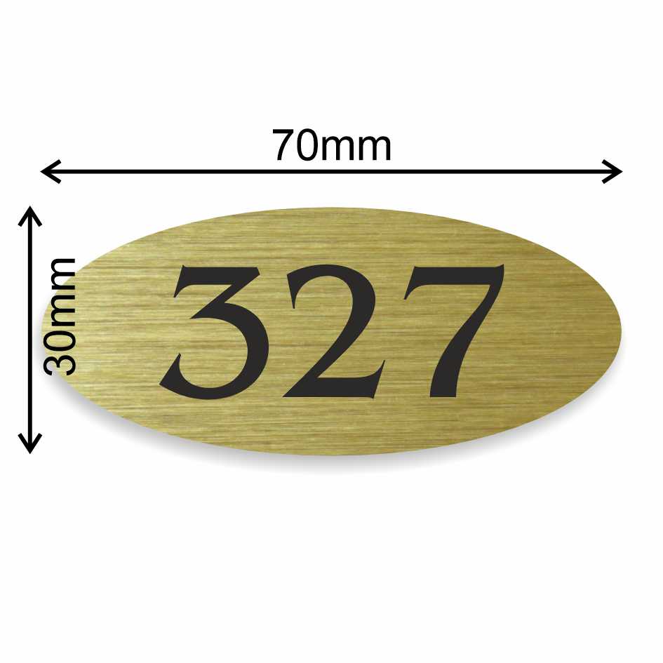 Číslo na dveře typ P – samolepka zlatá, 70x30mm