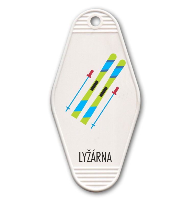 Plastová klíčenka s potiskem – Lyžárna