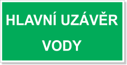 Hlavní uzávěr vody, samolepka 200x100 mm