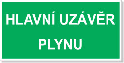 Hlavní uzávěr plynu, samolepka 200x100 mm