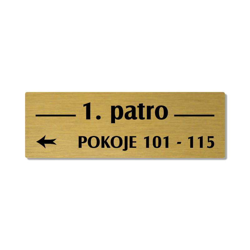 Patrová cedule zlatá 1, 280x90 mm 