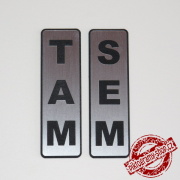 SEM-TAM , typ 6, stříbrná, 2 sady (4ks) , 21x70mm
