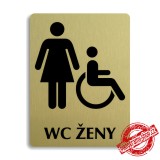 Piktogram WC ženy invalida, stříbrný 100x133mm Oregon
