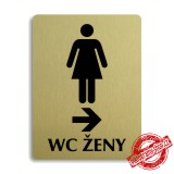Piktogram WC ženy vpravo, stříbrný 100x133mm Oregon