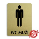 Piktogram WC muži text, stříbrný 100x133mm Oregon
