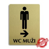 Piktogram WC muži vpravo, zlatý 100x133mm Oregon