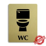 Piktogram WC unisex, zlatý 100x133mm Oregon
