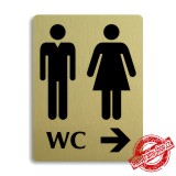 Piktogram WC společné vpravo, zlatý 100x133mm Oregon