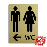 Piktogram WC společné vlevo, zlatý 100x133mm Oregon