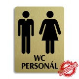 Piktogram WC personál, stříbrný 100x133mm Oregon