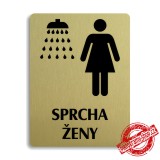 Piktogram Sprcha ženy, zlatý 100x133mm Oregon