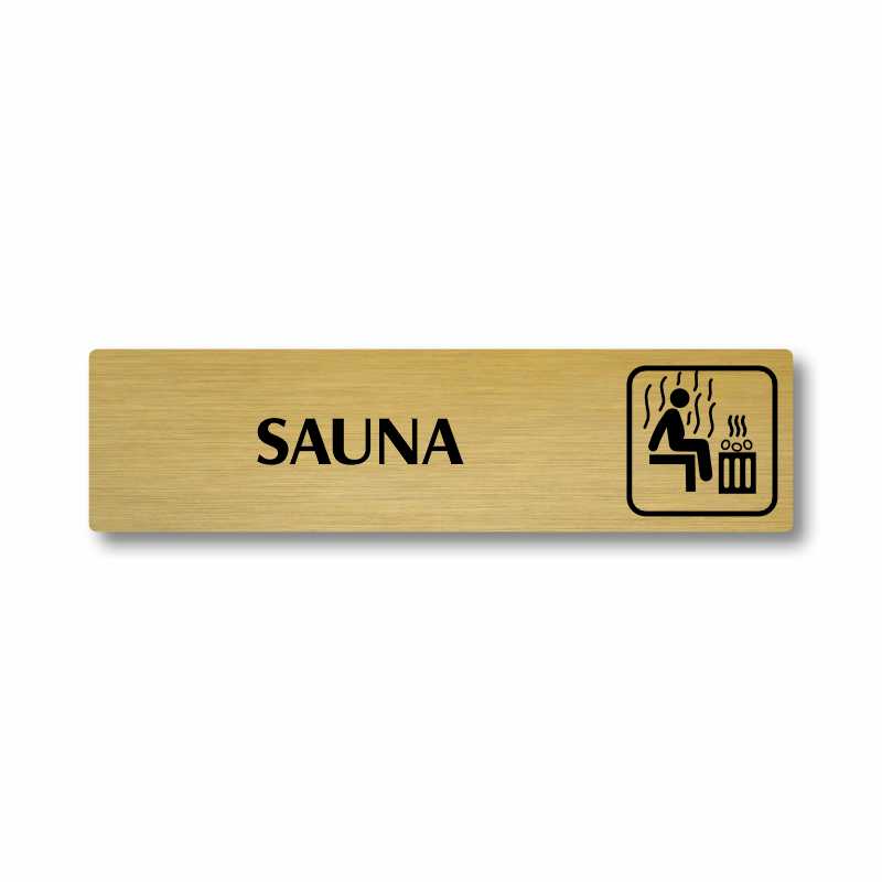 Sauna, stříbrná cedulka, 180x45mm