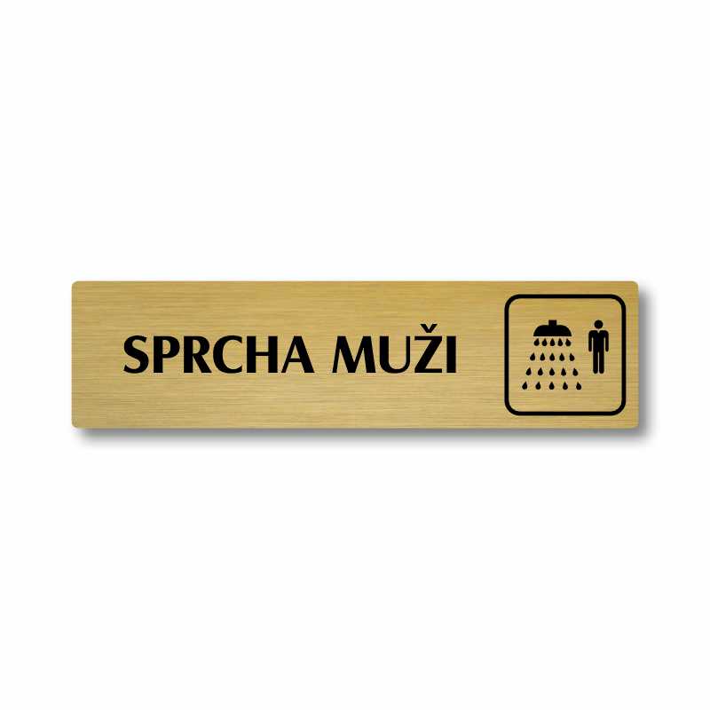 Sprcha muži, stříbrná cedulka, 180x45mm