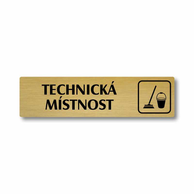 Technická místnost, stříbrná cedulka, 180x45mm
