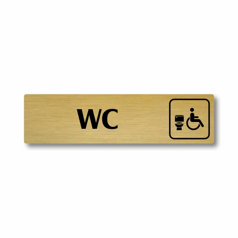 WC invalida uni, stříbrná cedulka, 180x45mm