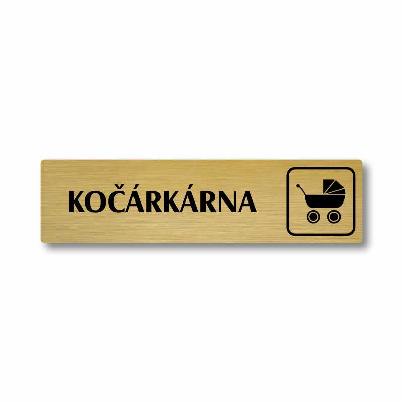 Kočárkárna, stříbrná cedulka, 180x45mm