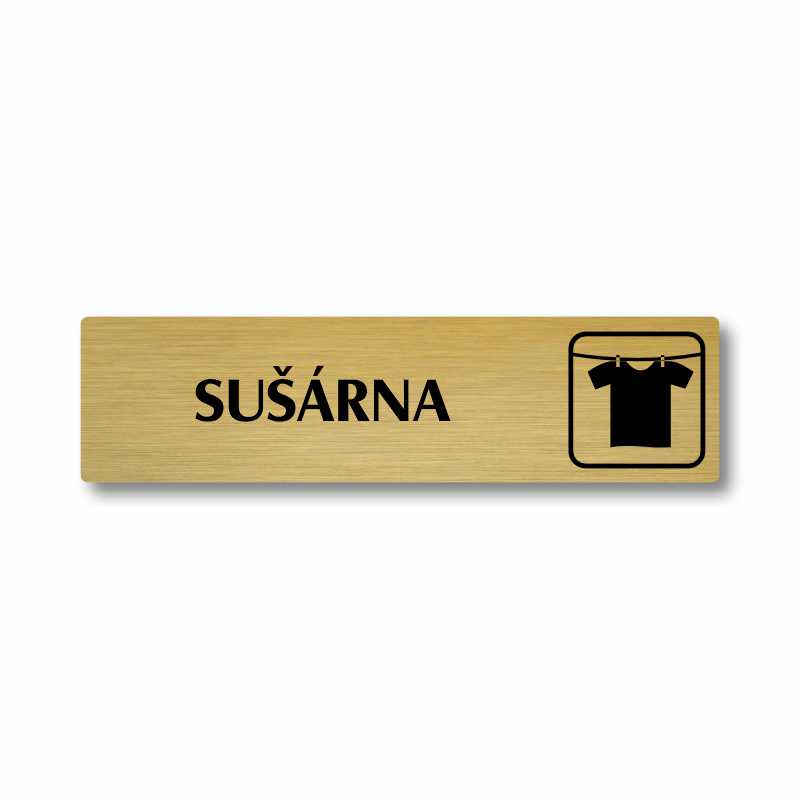 Sušárna, stříbrná cedulka, 180x45mm