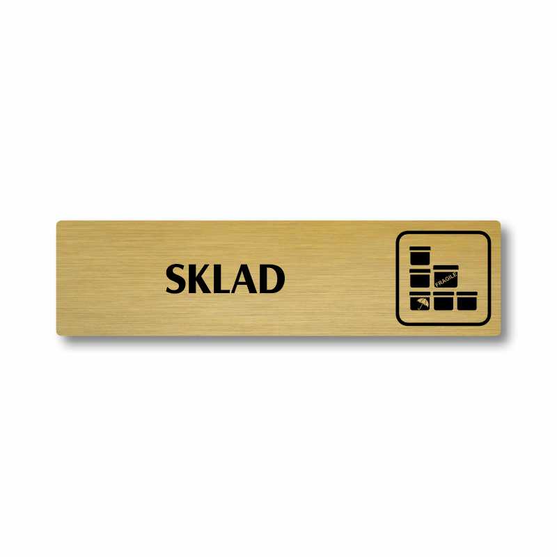 Sklad, stříbrná cedulka, 180x45mm