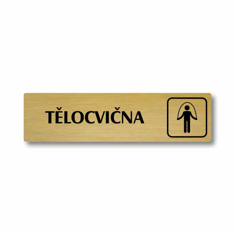 Tělocvična, stříbrná cedulka, 180x45mm