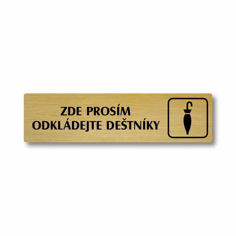 Deštníky, stříbrná cedulka, 180x45mm