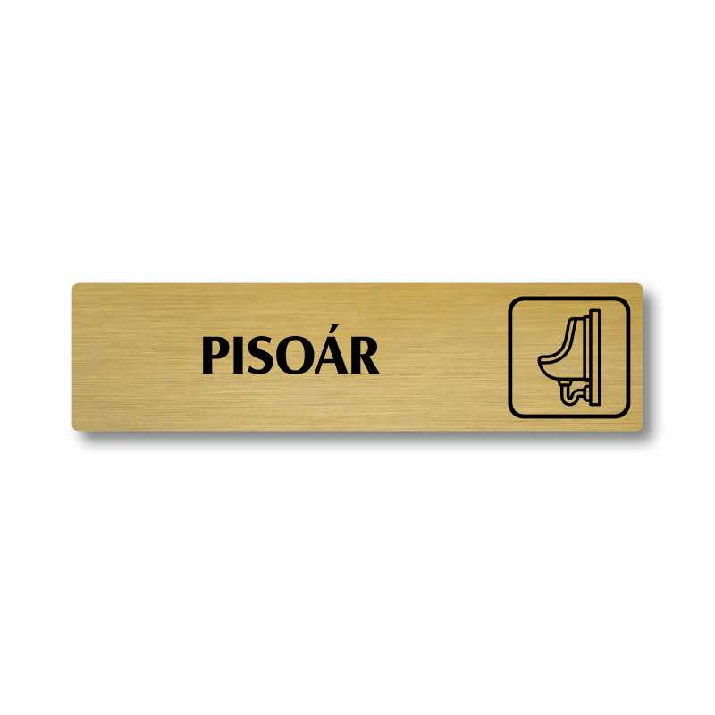 Pisoár, stříbrná cedulka, 180x45mm