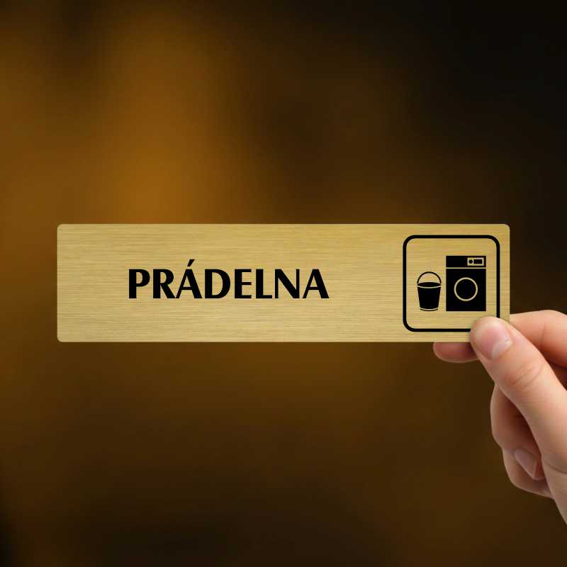 Prádelna, stříbrná cedulka, 180x45mm