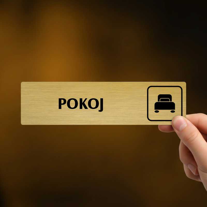 Pokoj, stříbrná cedulka, 180x45mm