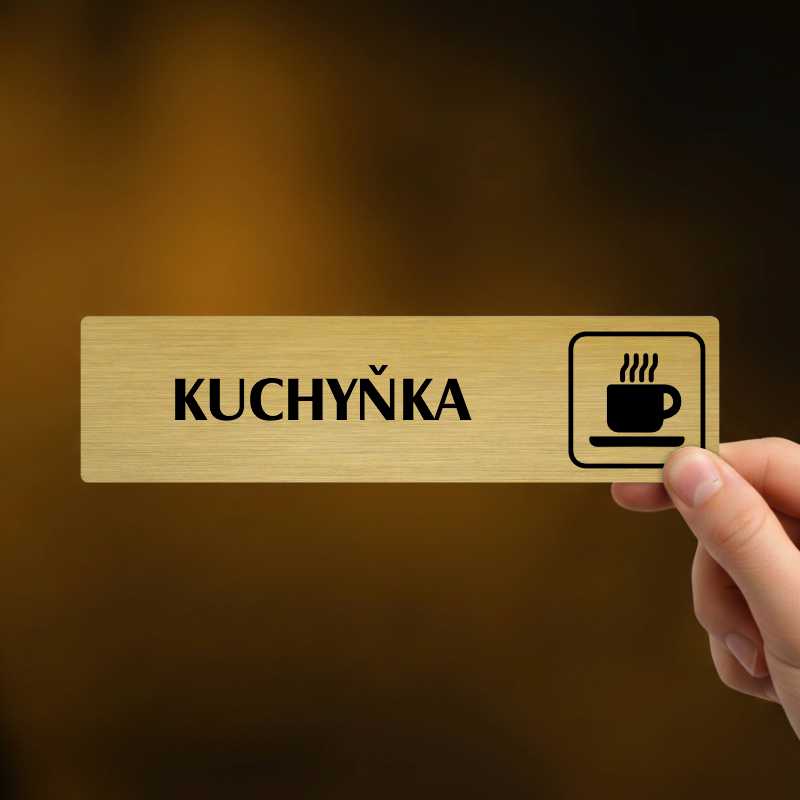 Kuchyňka, stříbrná cedulka, 180x45mm