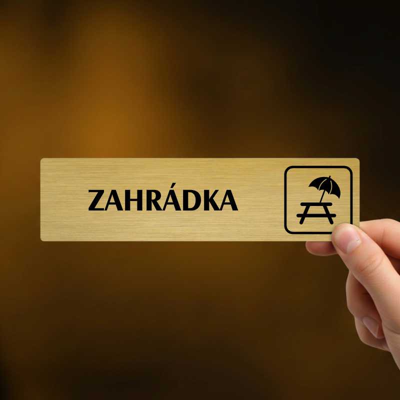 Zahrádka, stříbrná cedulka, 180x45mm