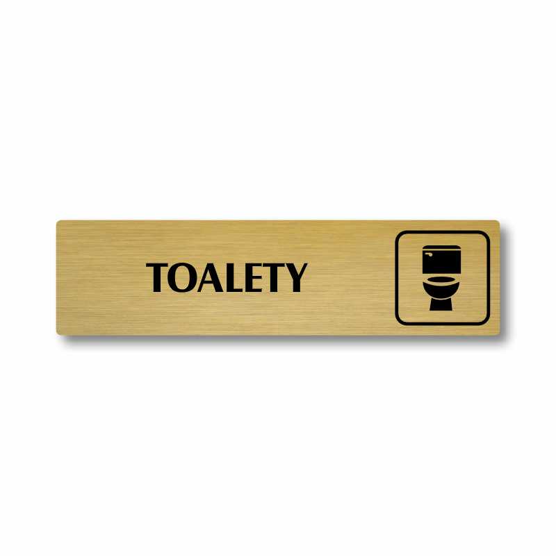 Toalety, stříbrná cedulka, 180x45mm