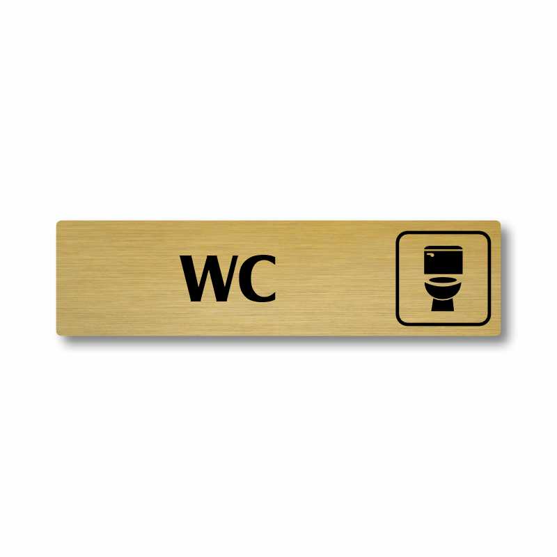 WC, stříbrná cedulka, 180x45mm