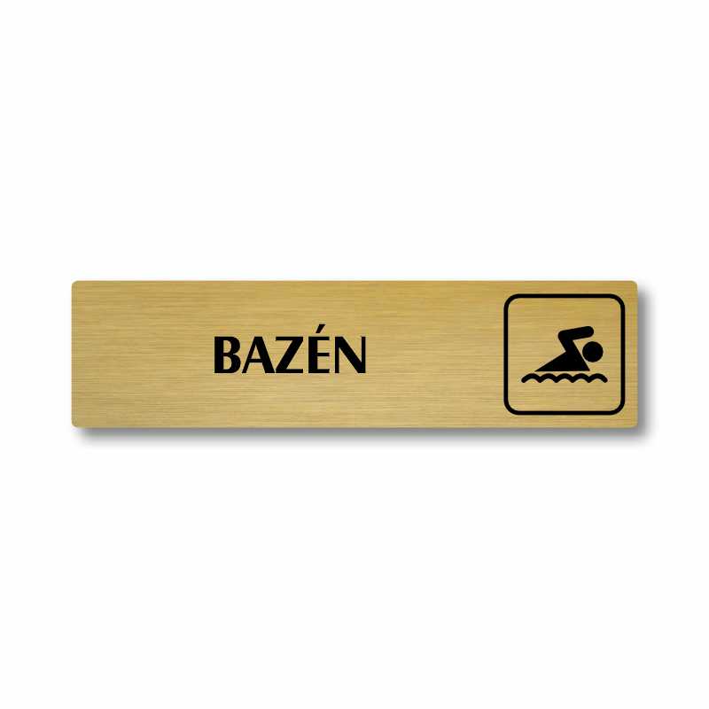 Bazén, stříbrná cedulka, 180x45mm
