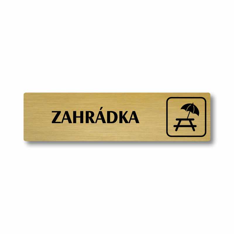 Zahrádka, stříbrná cedulka, 180x45mm