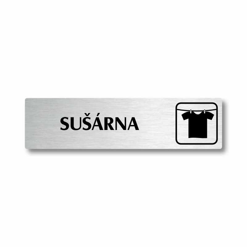 Sušárna, stříbrná cedulka, 180x45mm