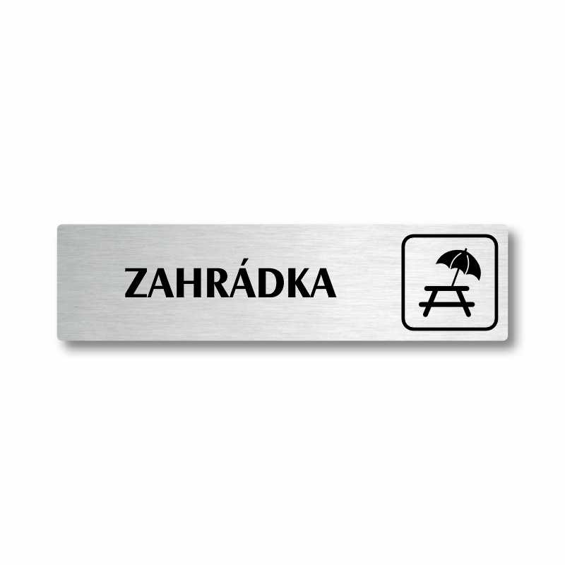 Zahrádka, stříbrná cedulka, 180x45mm
