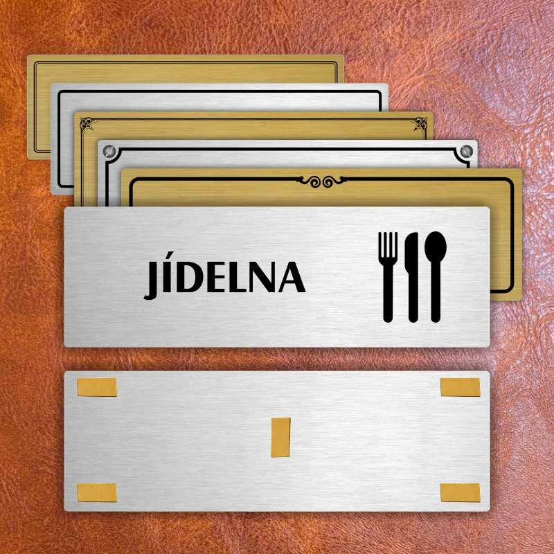 Jídelna, 240x79mm, stříbrná popiska 