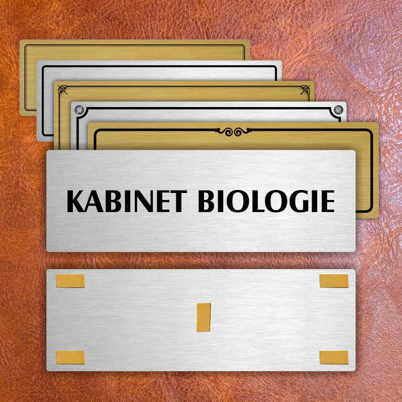 Kabinet biologie, 200x66mm, stříbrná popiska