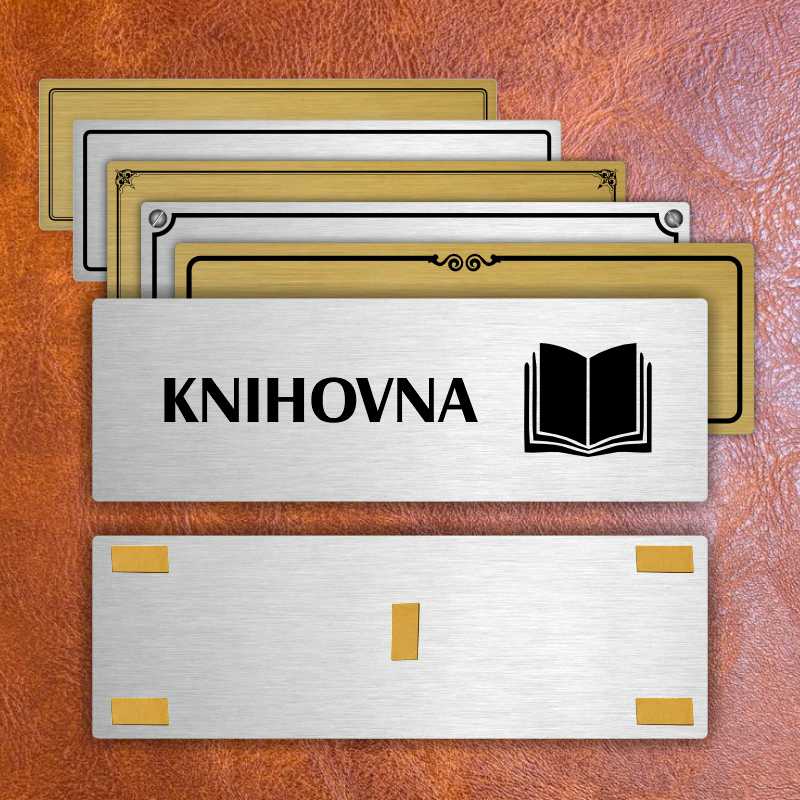 Knihovna, 240x79mm, stříbrná popiska 