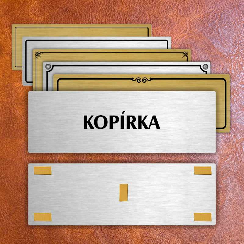 Kopírka, 200x66mm, zlatá popiska s imitacemi šroubků