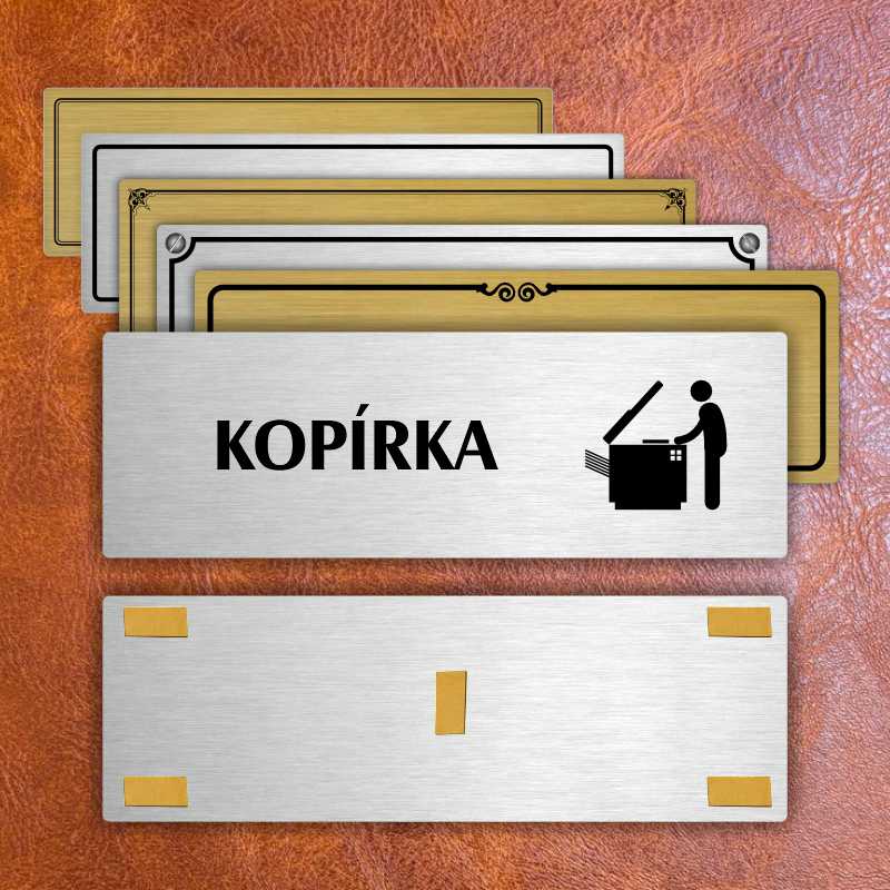 Kopírka, 240x79mm, zlatá popiska s dvojtým rámečkem
