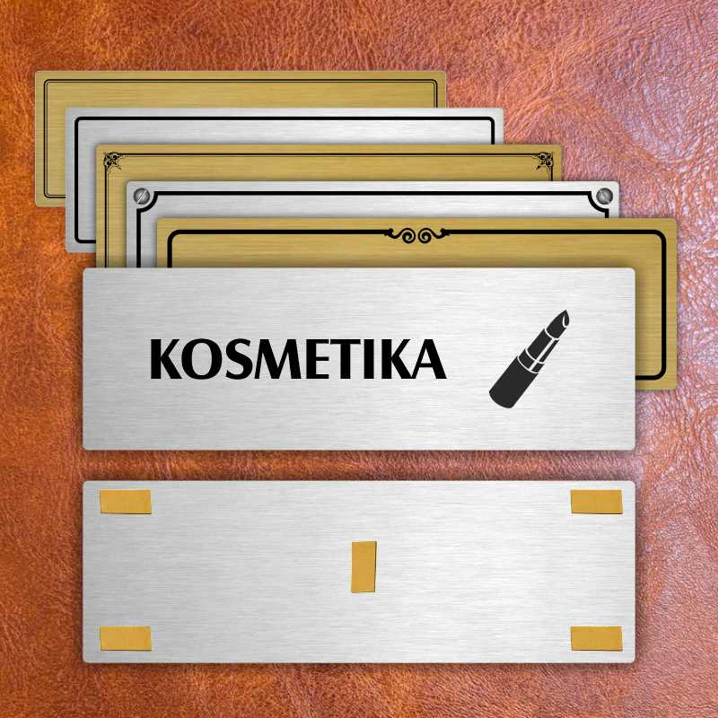Kosmetika, 240x79mm, stříbrná popiska