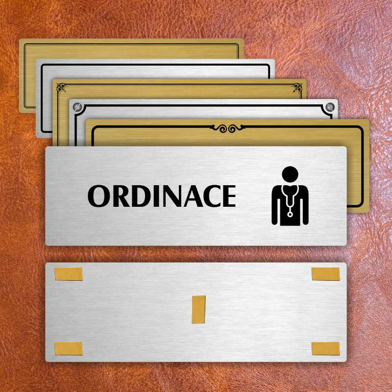 Ordinace, 240x79mm, stříbrná popiska 