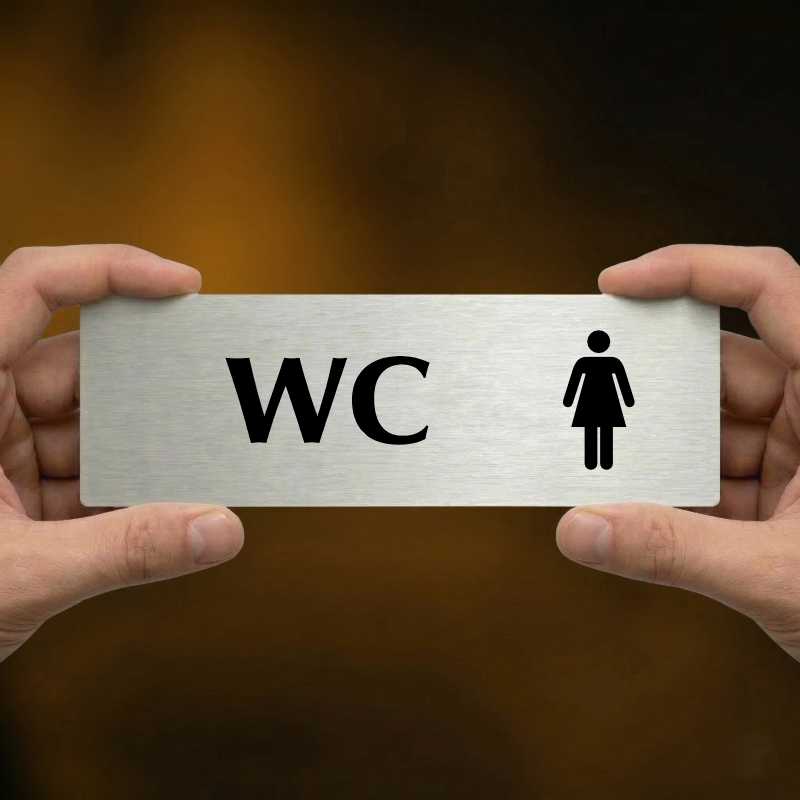 WC ženy, 240x79mm, stříbrná popiska 