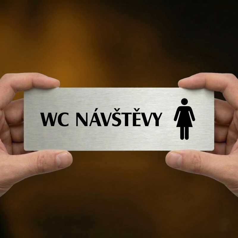 WC návštěvy ženy, 240x79mm, zlatá popiska 