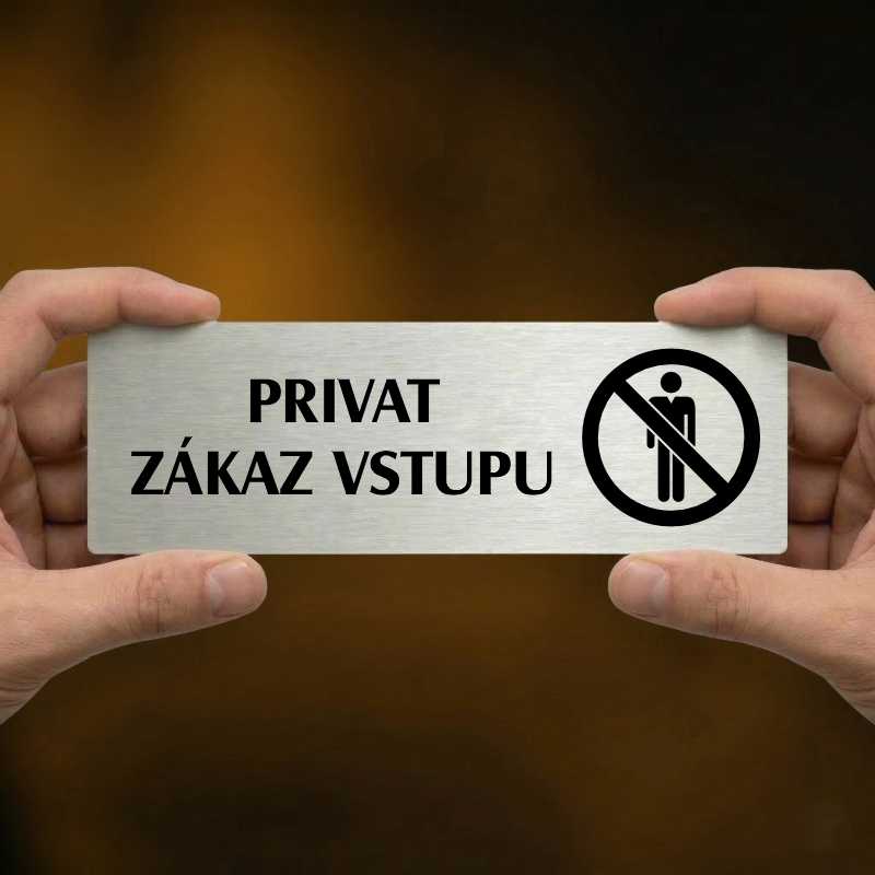 Privat, 200x66mm, stříbrná popiska 