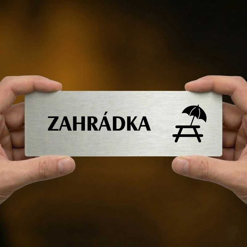 Zahrádka, 240x79mm, stříbrná popiska 