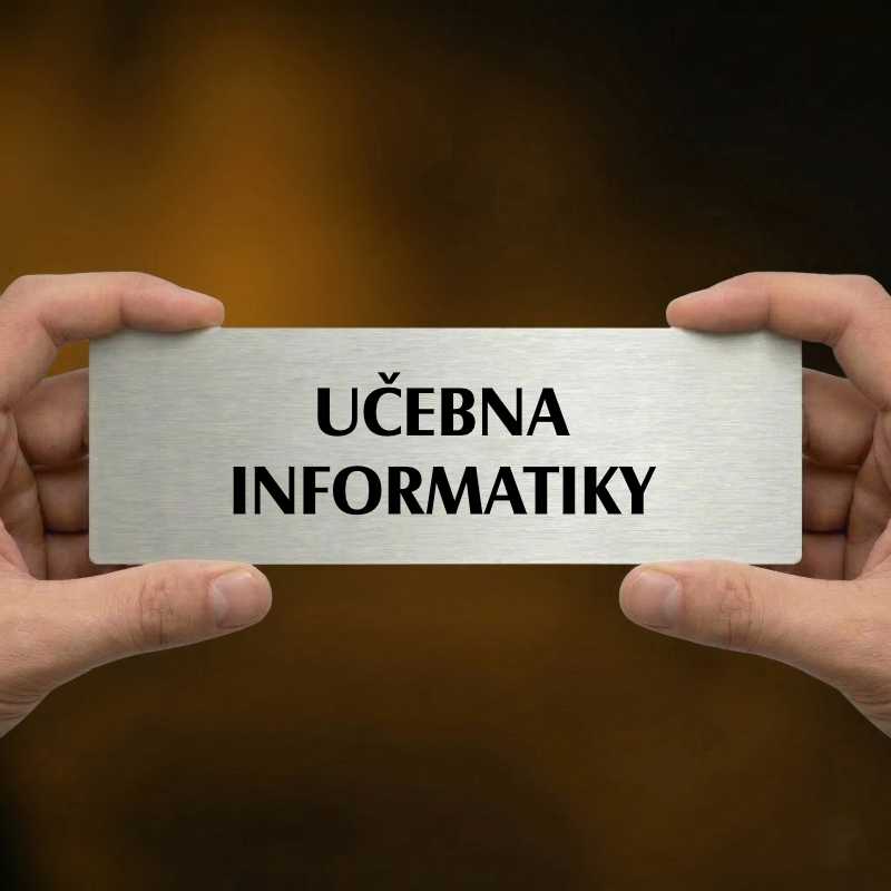 Učebna informatiky, 200x66mm, zlatá popiska 