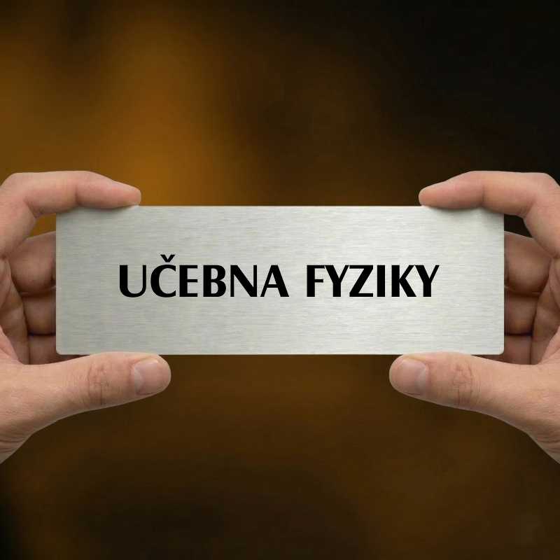 Učebna fyziky, 240x79mm, zlatá popiska 