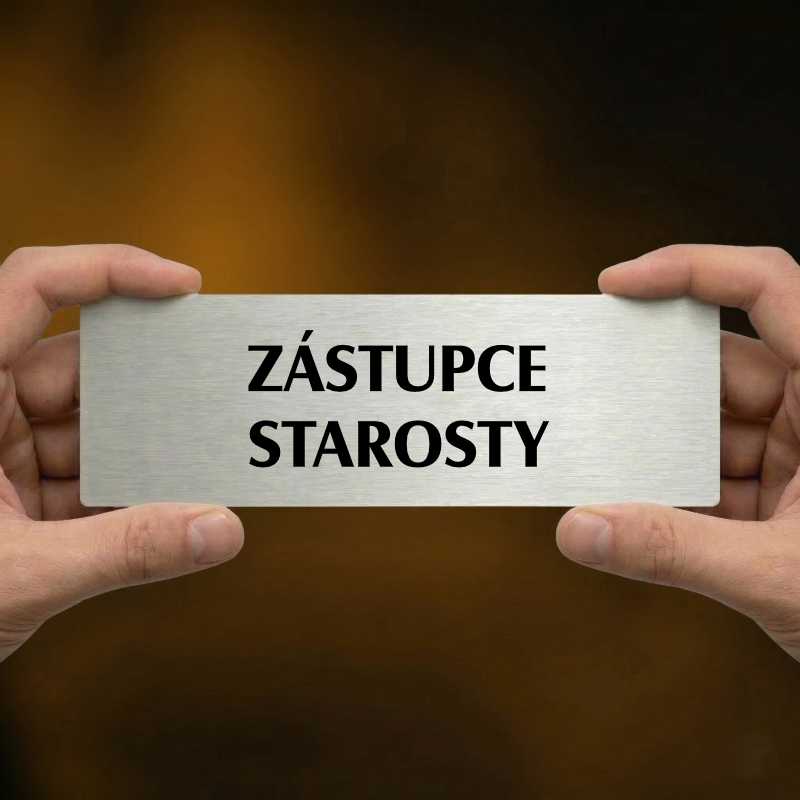 Zástupce starosty, 200x66mm, stříbrná popiska 