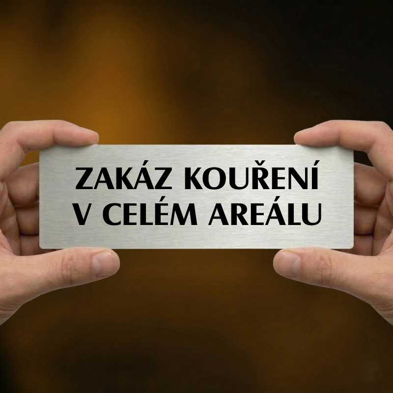 Zákaz kouření, 200x66mm, stříbrná popiska